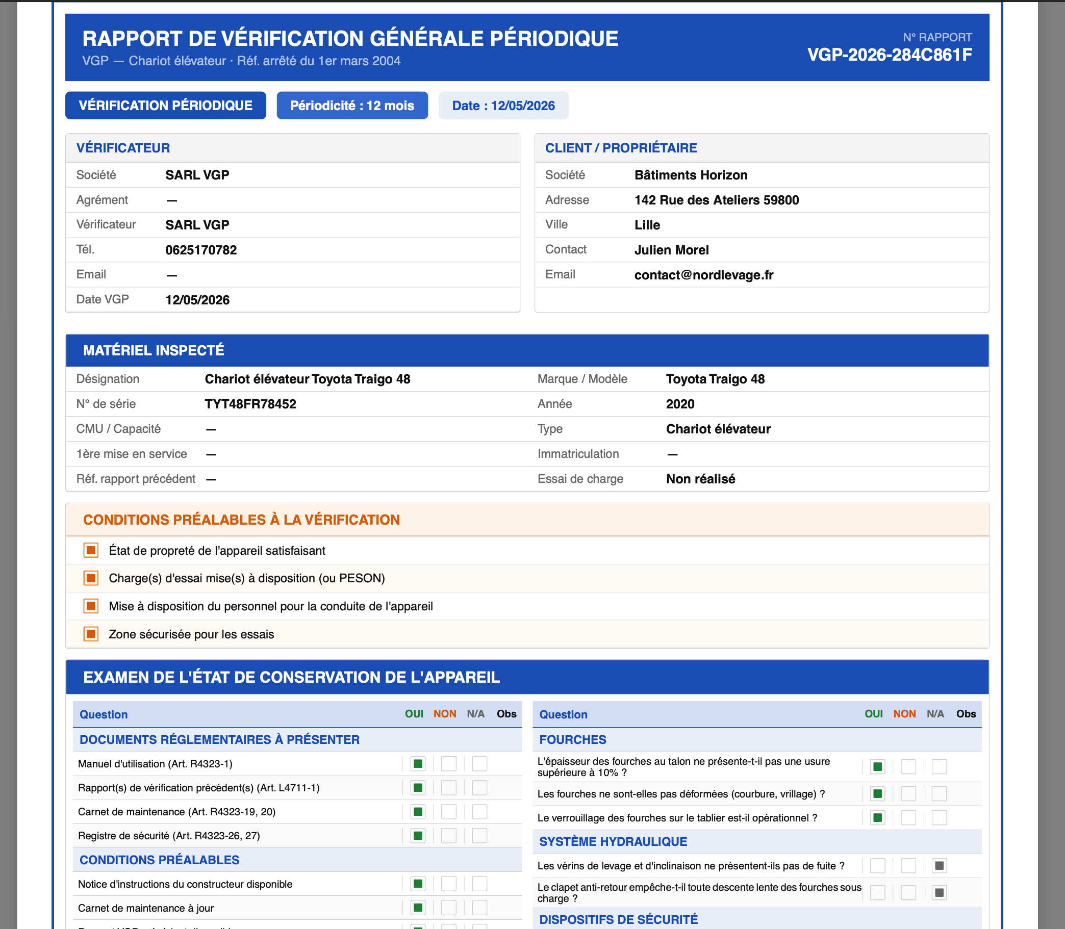 Rapport VGP